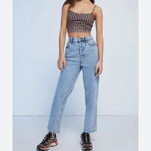 PacSun medium blue high waist, straight leg, button fly women's jeans size 24